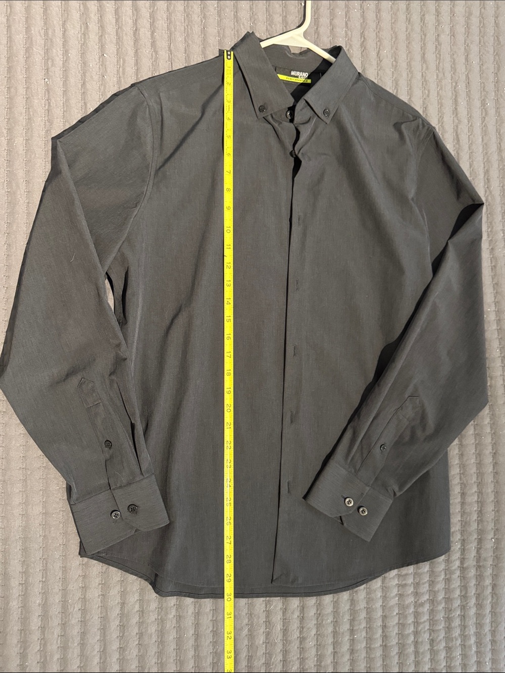 Murano Men's Dark Gray Button-Front Shirt